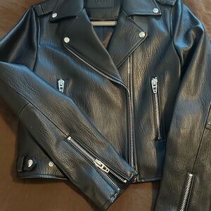Classic Black Leather Moto Jacket